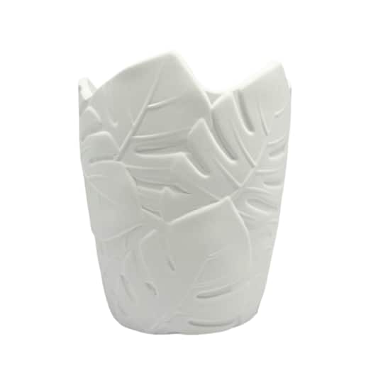 6.5" Embossed Leaves DIY Ceramic Vase by Make Market®